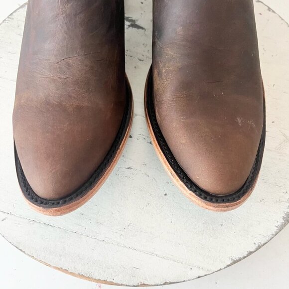 Lane Plain Jane Mule Womens 9 Brown Leather Cowboy Boots Short Western Cowgirl - Picture 6 of 13